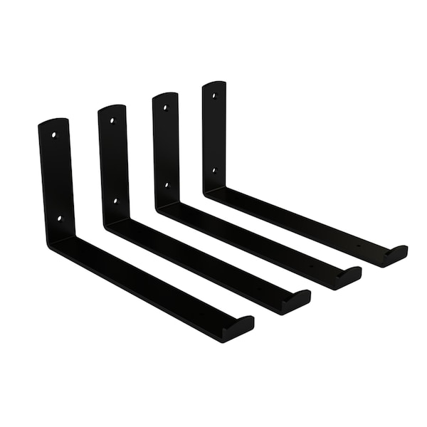 National Hardware 5-7/8 in. H X 1-1/2 in. W X 11-13/16 in. D Black Steel Floating Shelf N900-002 - main